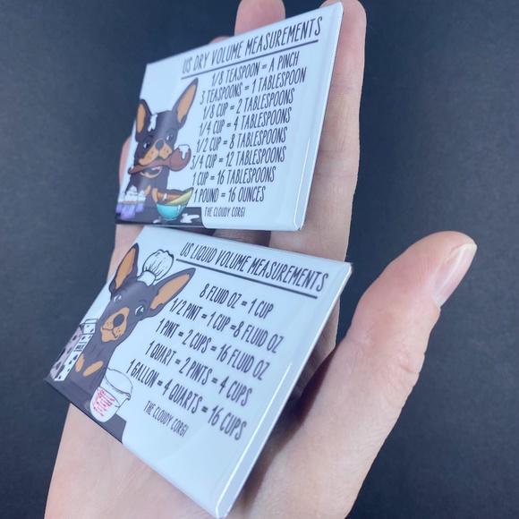 Black and Tan Chihuahua Dog Measuring Chart Magnet Set Kitchen Cooking Baking - Picture 3 of 4